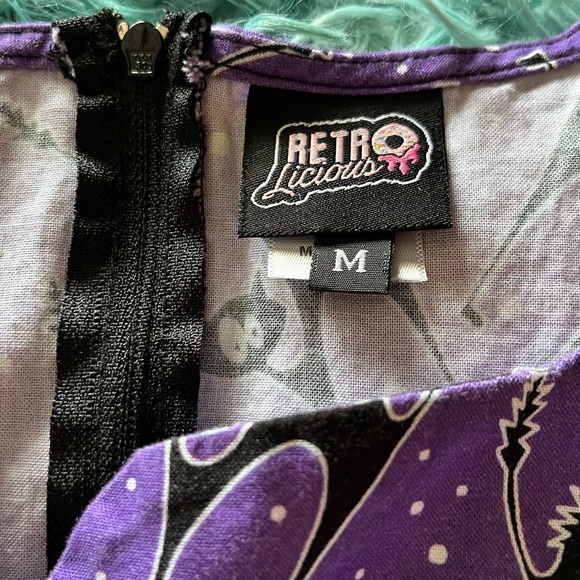Retrolicious Purple and Black Dress Scardy Cat Dress - Picture 2 of 2
